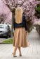 Skládaná sukně Elisa Mid-Camel