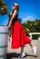 Půl kolová sukně Michelle LNG-Červená